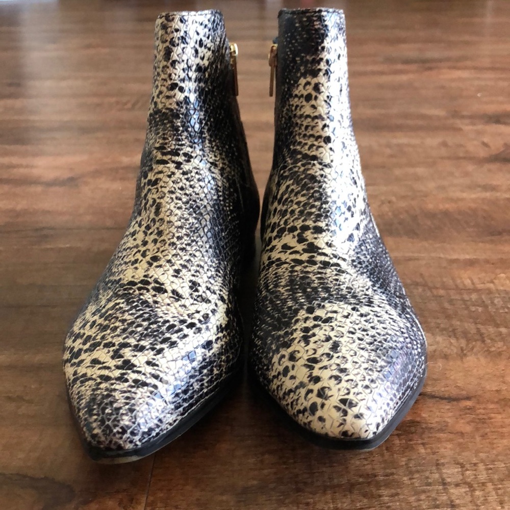 Calvin Klein Leather Snakeskin Booties